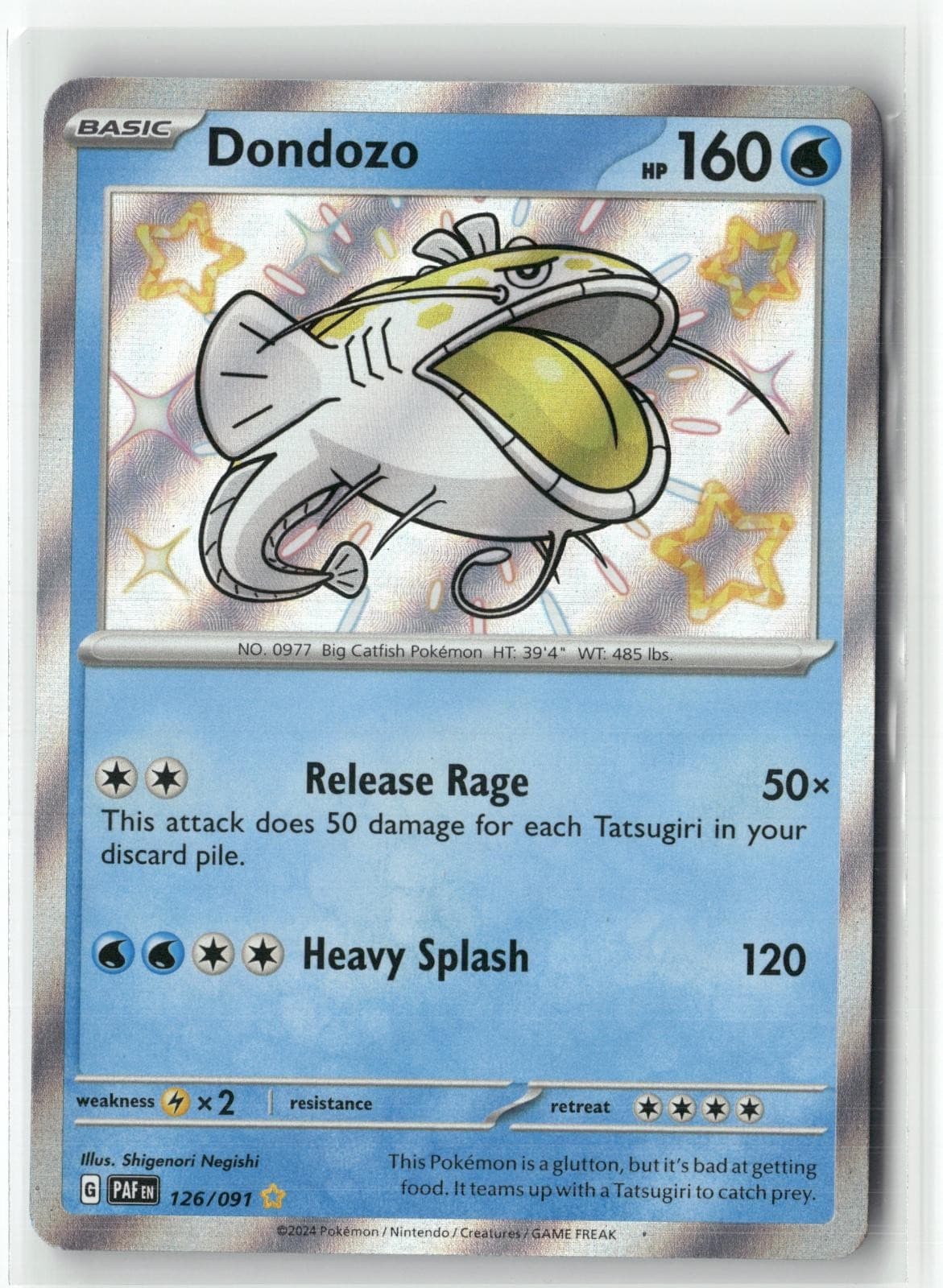 Dondozo 126/091 Shiny Rare Paldean Fates Pokemon Holo NM