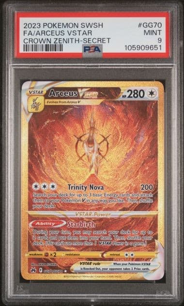 PSA 9 MINT Arceus VSTAR Crown Zenith Secret 2023 Pokemon GG70/GG70