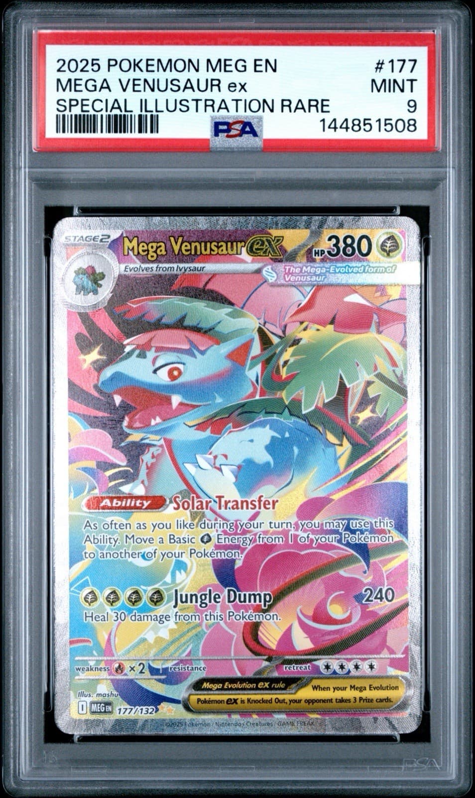 Mega Venusaur ex 177/132 PSA 9 ME01 Mega Evolution SIR Holo English 2025