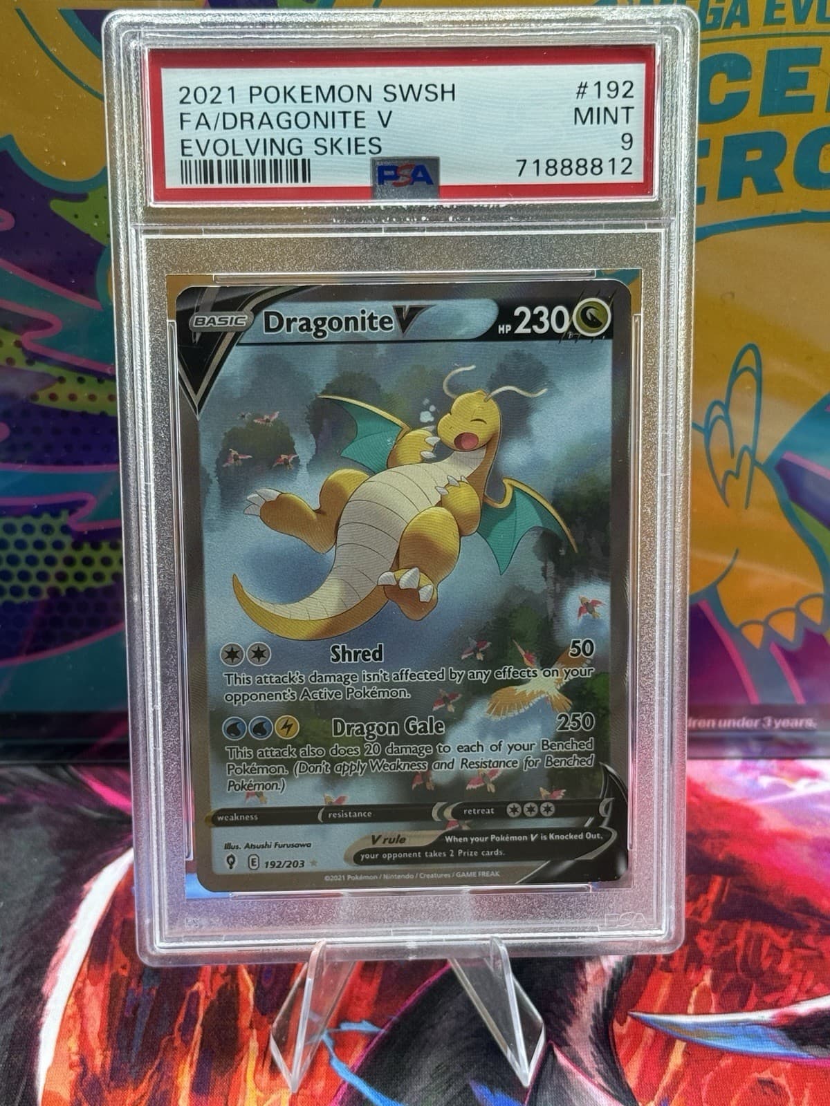 Dragonite V (Alternate Full Art) 192/203 SWSH07: Evolving Skies Holo PSA9