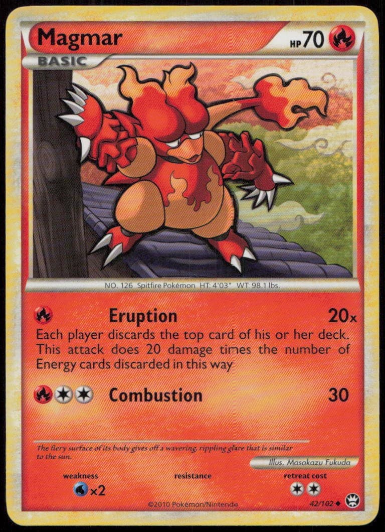 Magmar 42/102 MP HGSS Triumphant Uncommon Pokemon