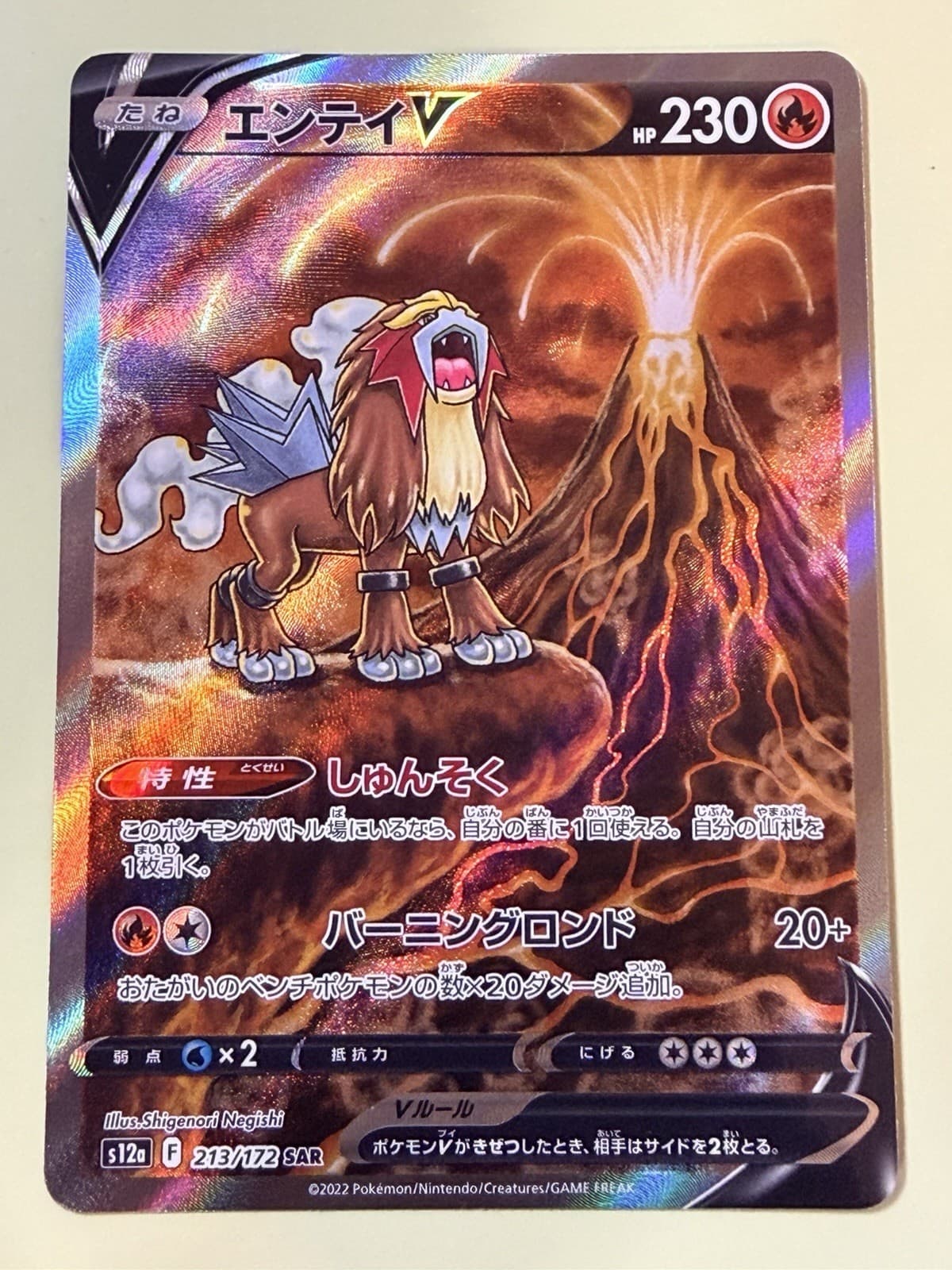 [US] Entei V SAR s12a 213/172 VSTAR Universe Pokemon card Japanese 