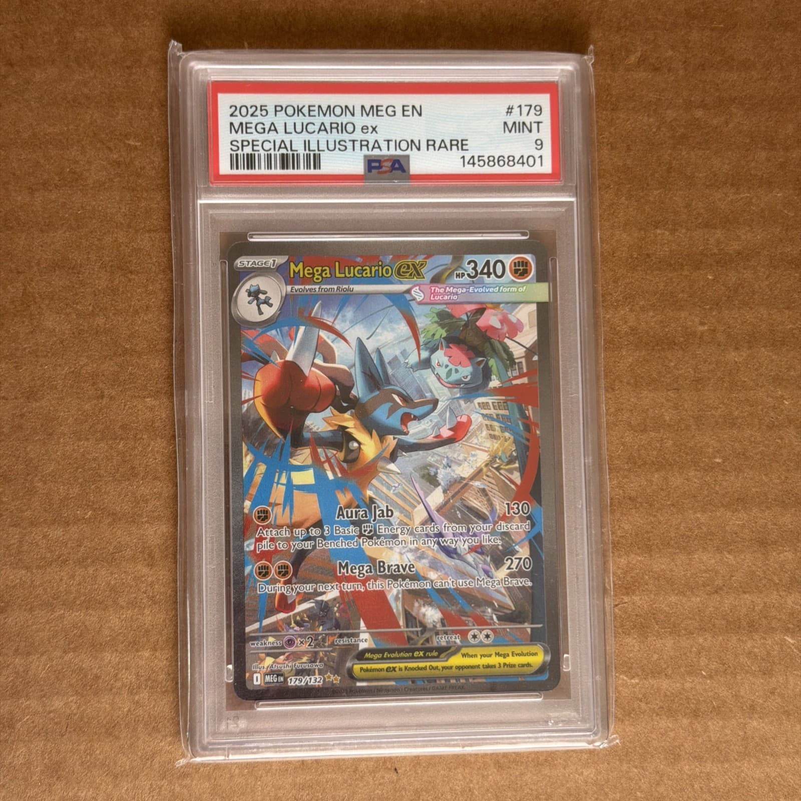 2025 Pokemon Mega Lucario ex 179/132 Mega Evolution SIR English PSA 9