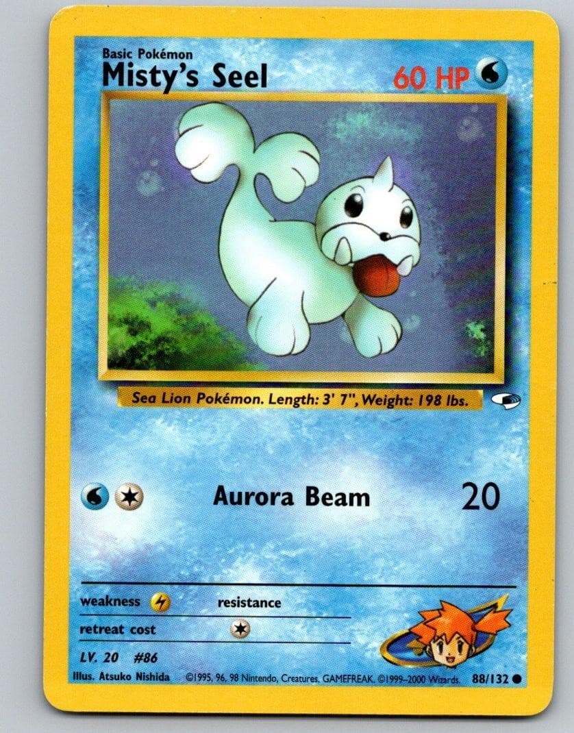 Pokemon TCG Gym Heroes - Misty's Seel 88/132 Common LP