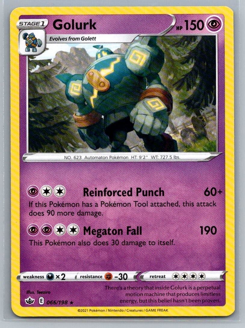 Golurk 66/198 Chilling Reign Rare Pokémon TCG 2021