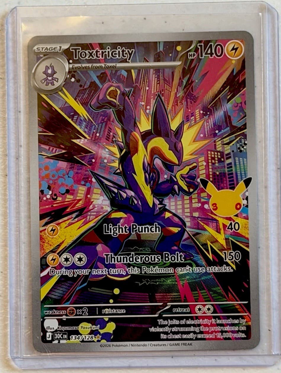 30th Celebration Toxtricity 134/128 Illustration Rare Holo Pokemon 2026