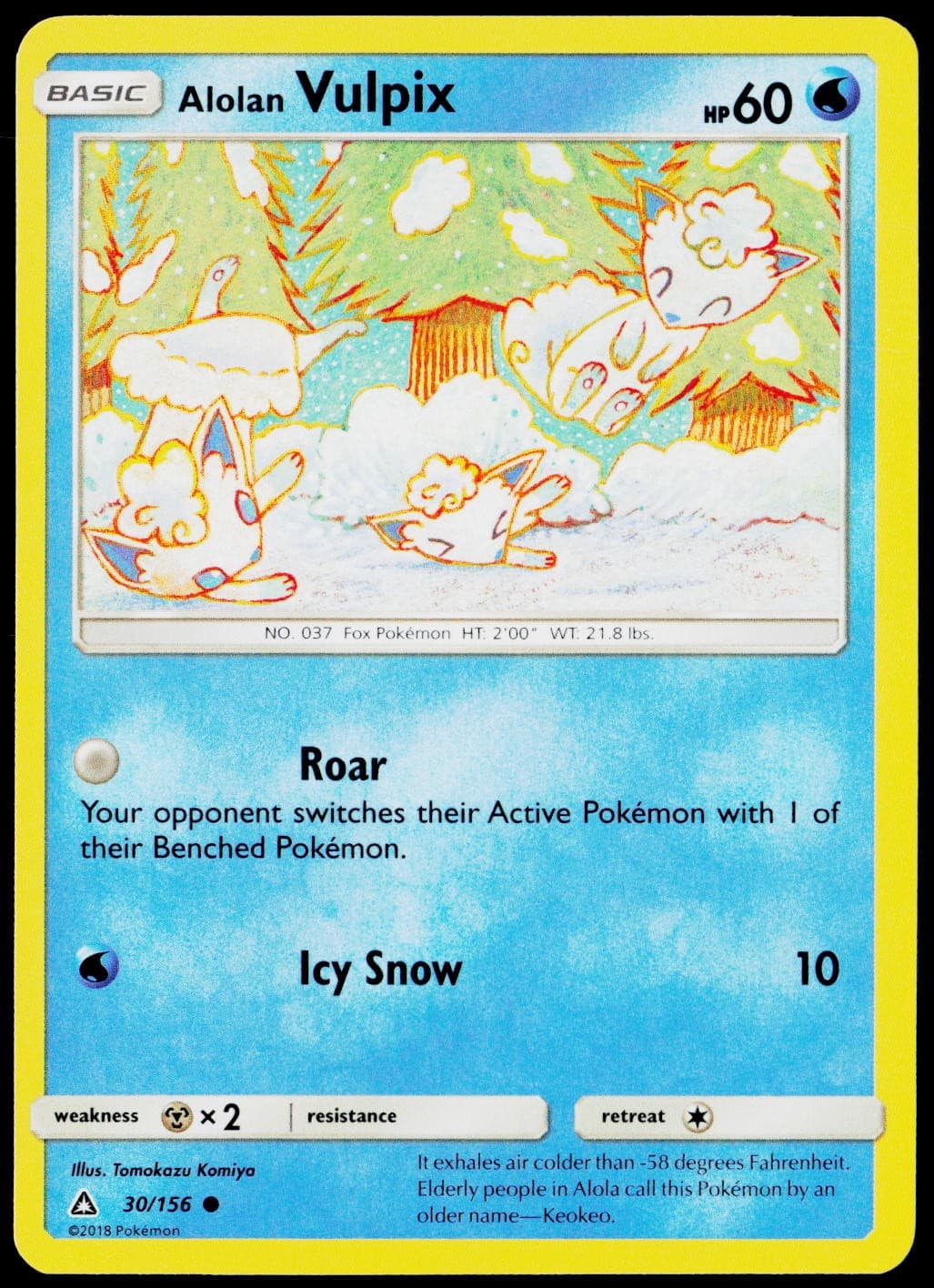 Alolan Vulpix 30/156 Common Ultra Prism Pokemon Near Mint