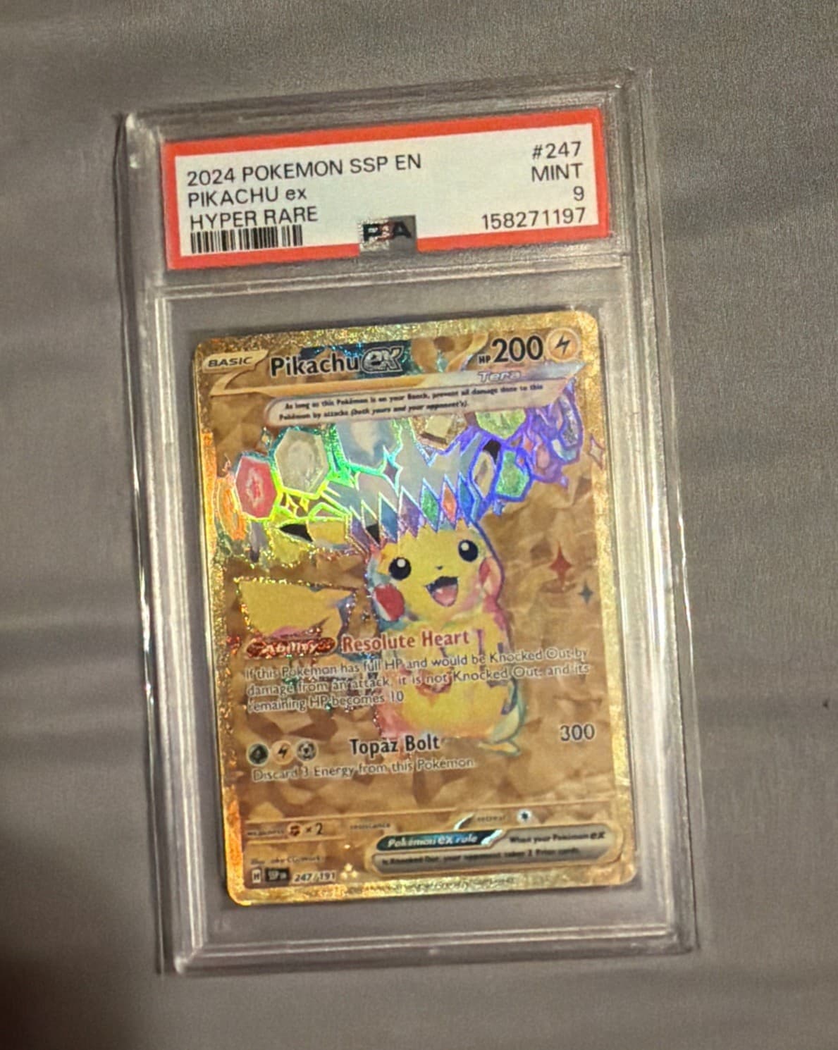 2025 Pokemon PRE EN Hyper Rare #179 Pikachu ex PSA 9 MINT