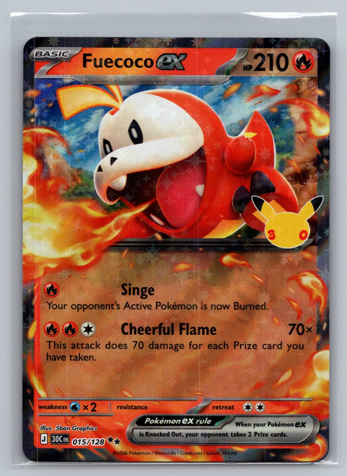 Fuecoco EX #15/128 2026 30th Celebration Pokemon TCG