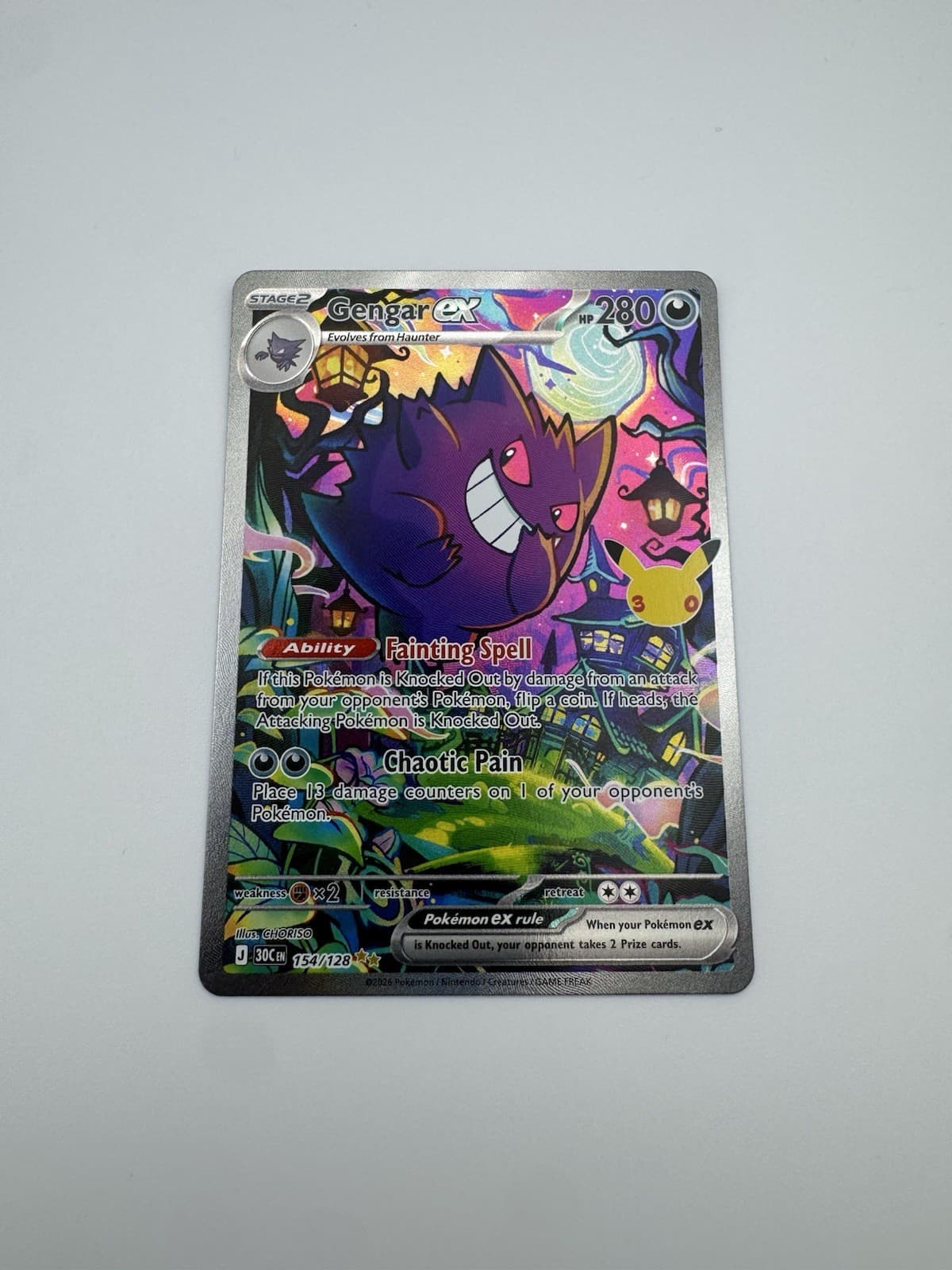 Gengar ex 154/128 SIR 30th Celebration Anniversary Pokemon TCG English NM