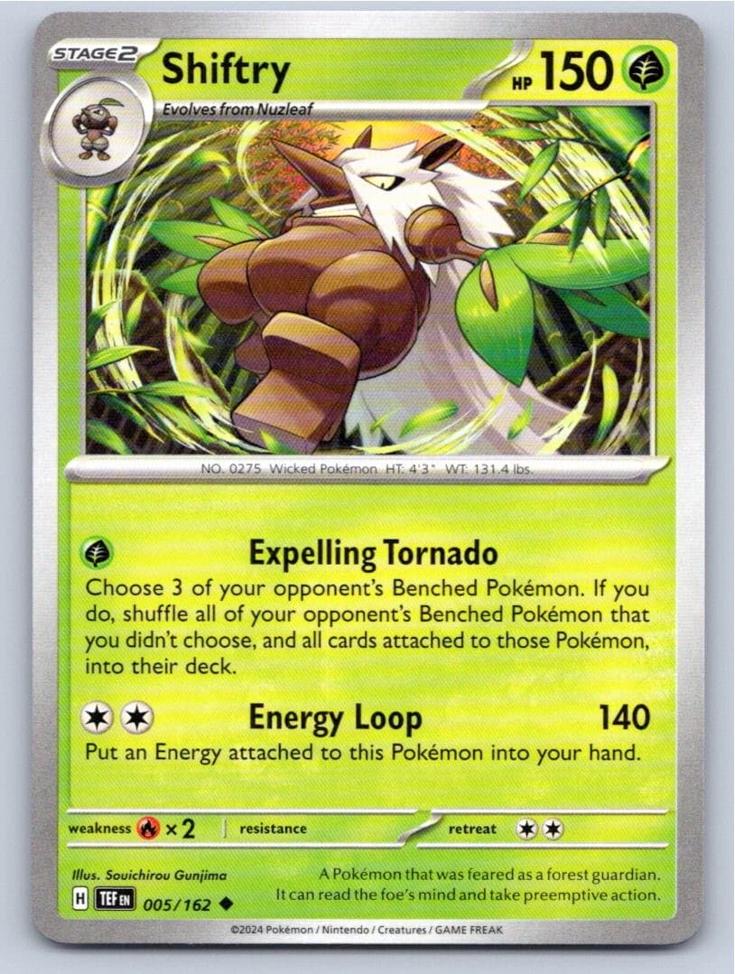 2024 POKEMON SHIFTRY TEMPORAL FORCES 005/162 UNCOMMON NM A38984 FREE S&H
