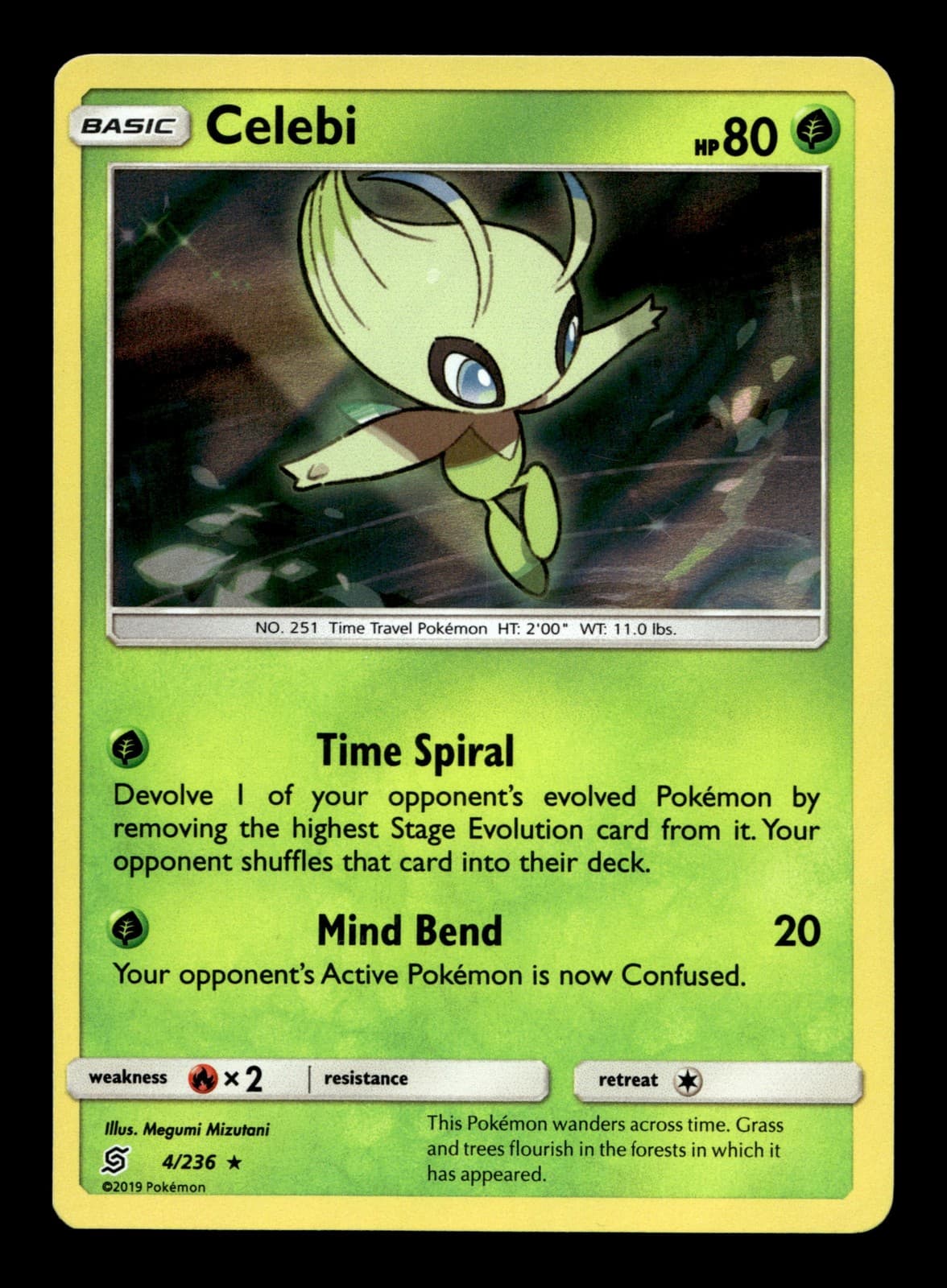 Celebi 4/236 SM - Unified Minds Holo Rare Pokemon TCG