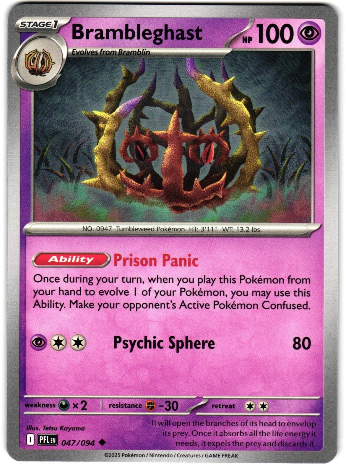 Brambleghast 47/94 Pokemon ME: Phantasmal Flames 