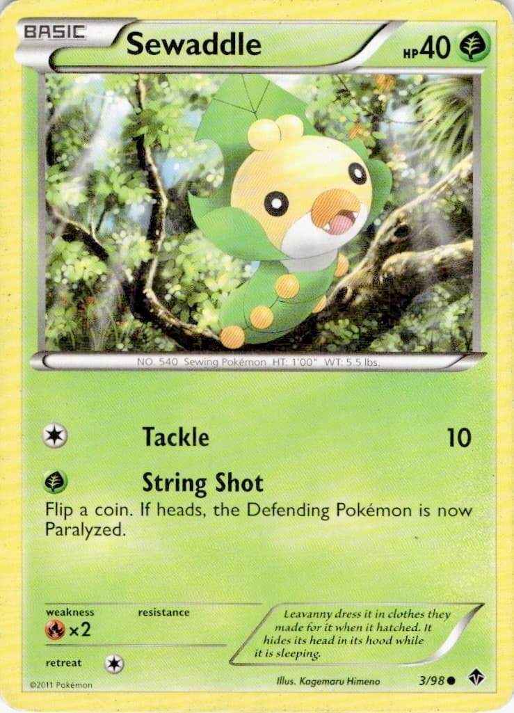 Sewaddle 3/98 Common Emerging Powers Pokemon Lightly Played