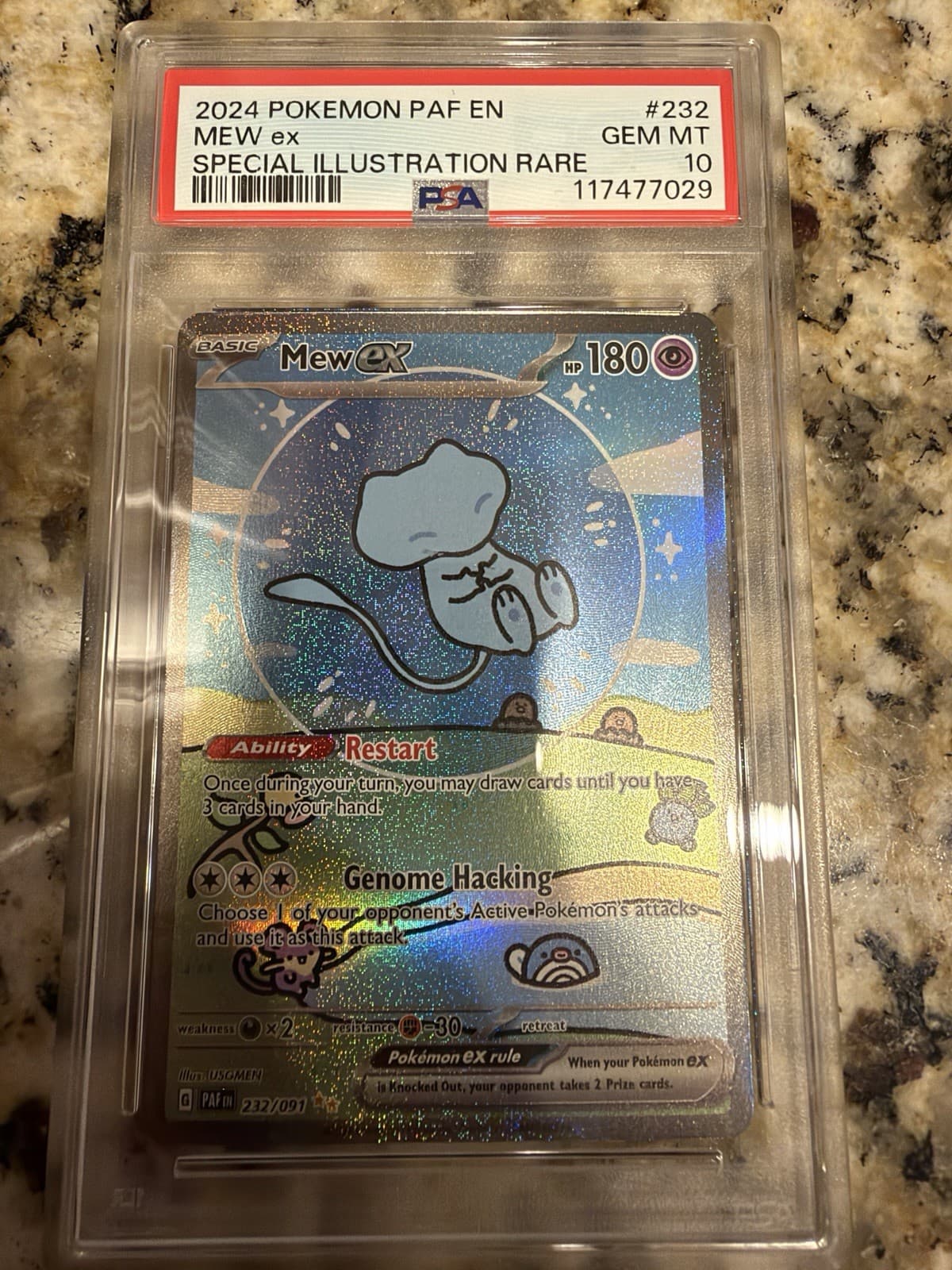 2024 Pokemon Paldean Fates Mew ex #232/091 PSA 10 GEM MINT Bubble Mew