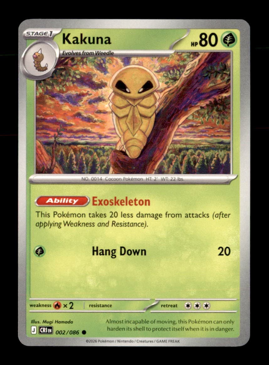 Kakuna 002/086 Common Chaos Rising Pokemon Near Mint