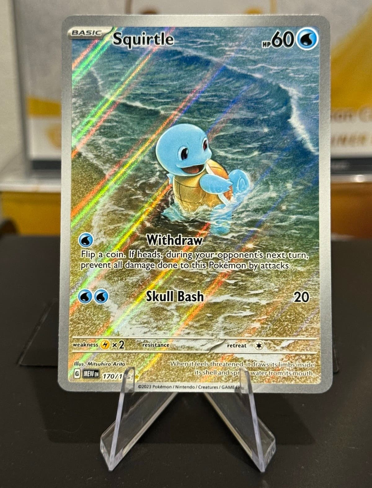 Pokemon TCG Squirtle 170/165 Sv: Scarlet & Violet 151 IR Holo Eng 60 HP