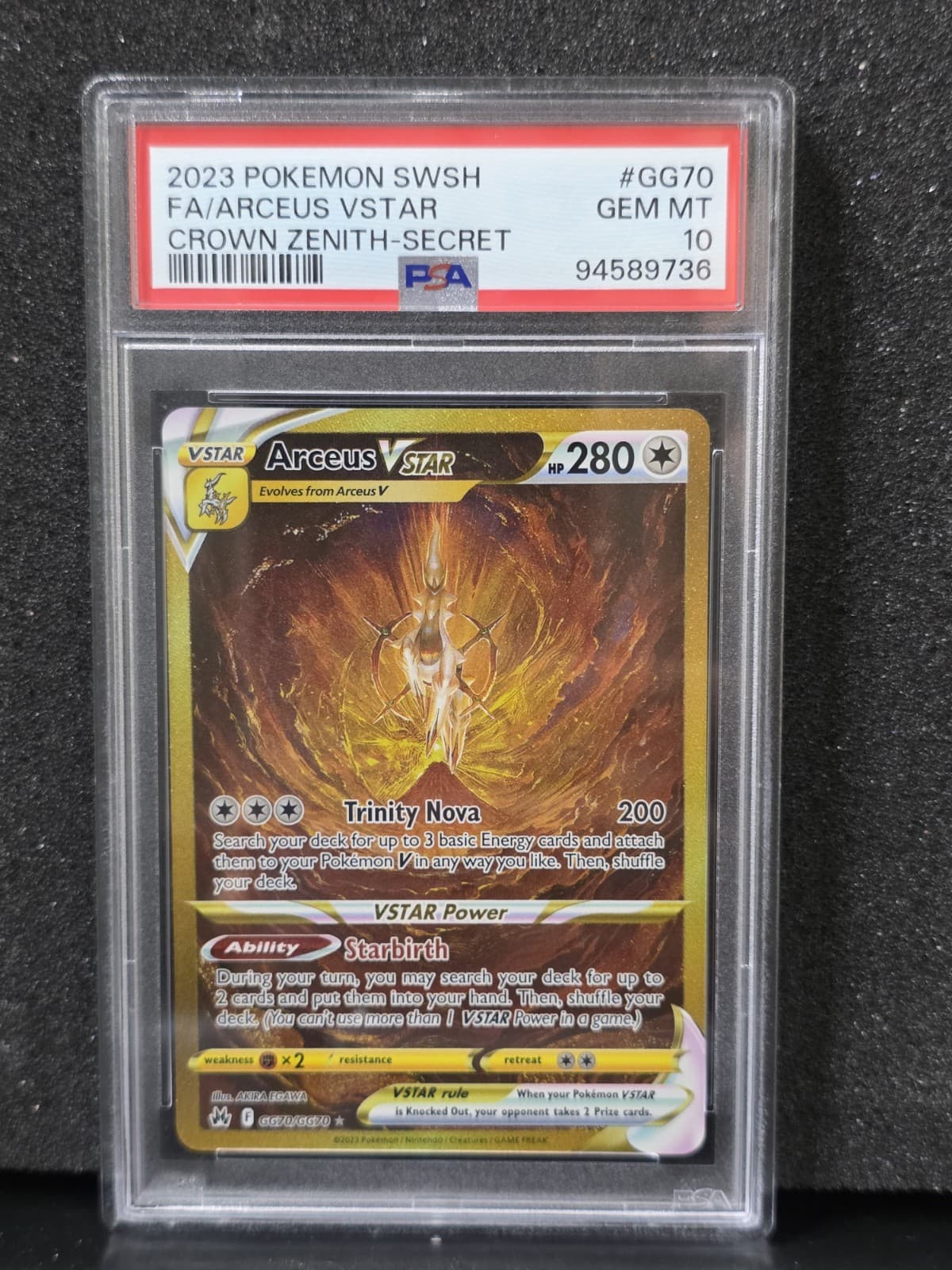 2023 Pokemon TCG Arceus VSTAR GG70/GG70 Crown Zenith PSA 10 Gem Mint