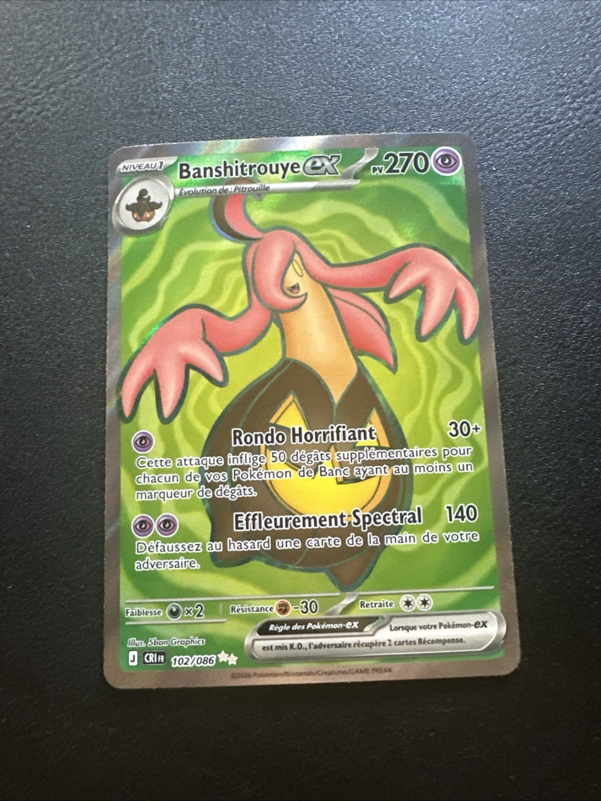 Carte Pokémon Banshitrouye Ex 102/086 Chaos Ascendant