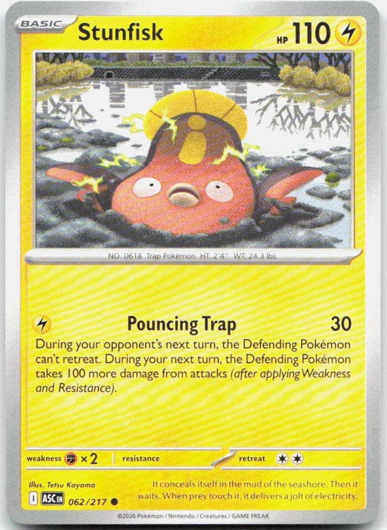 Stunfisk 062/217 62 ME Ascended Heroes C NM English Pokémon
