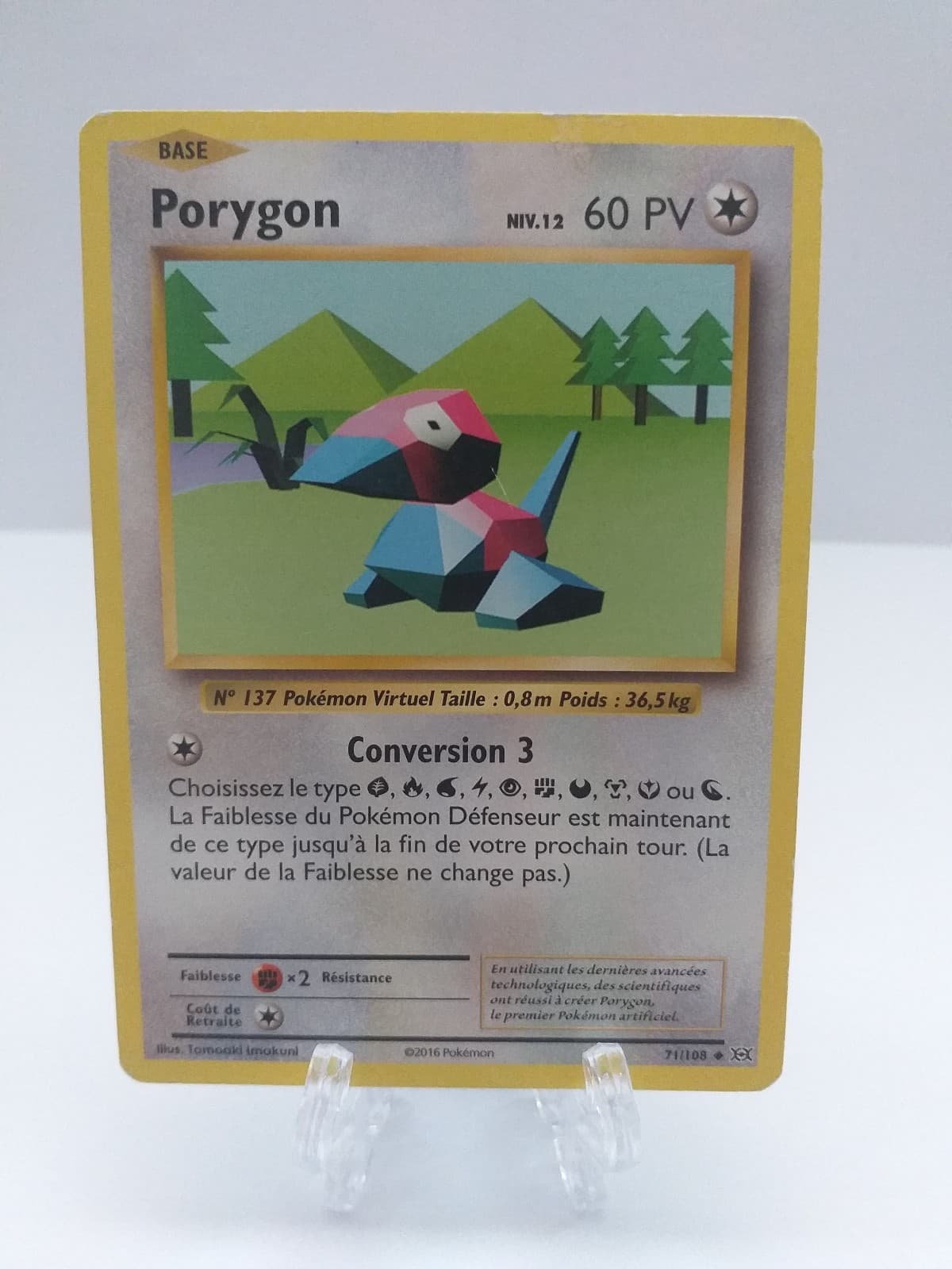 Carte Pokémon :  Porygon, 71/108, EVO, XY Évolutions, FR, BE / LP.
