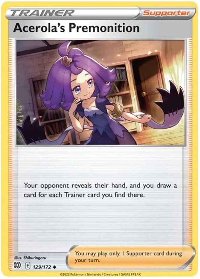 Acerola's Premonition - 129/172 - Uncommon (Near Mint) Brilliant Stars - Trainer