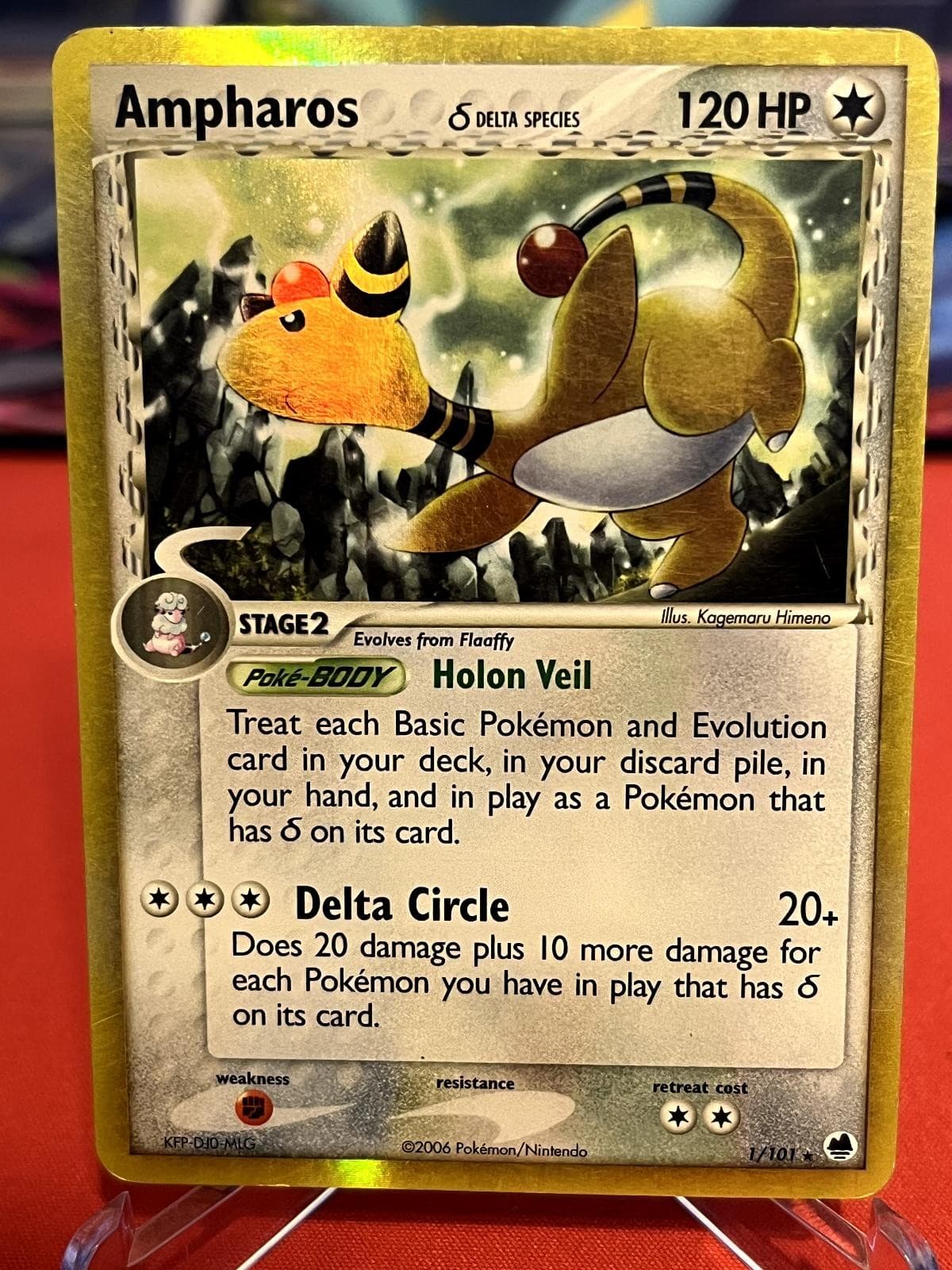 Ampharos 1/101 Holo Rare Dragon Frontiers Pokemon Holo LP/MP