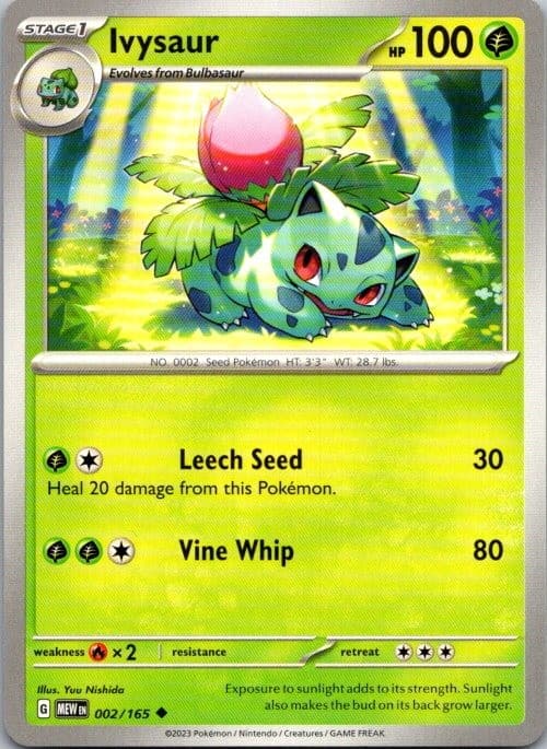 Ivysaur 002/165 Uncommon 151 Pokemon Near Mint