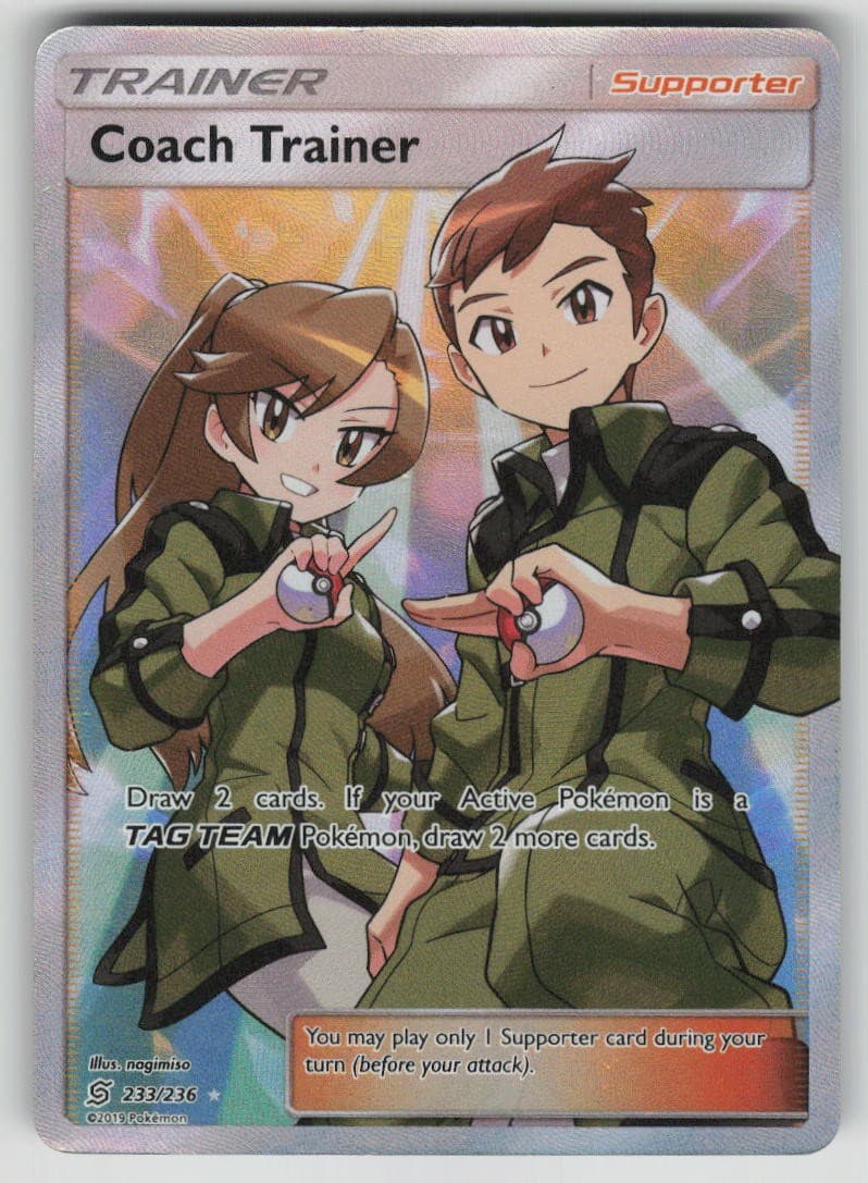Coach Trainer 233/236 Ultra Rare Unified Minds Pokemon Holo Lightly Played