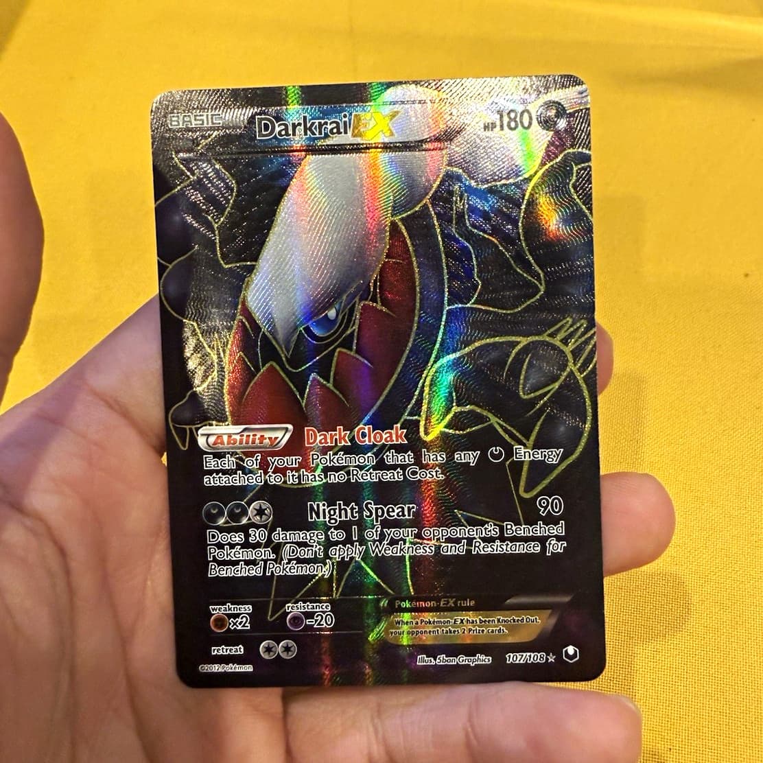 Darkrai EX 107/108 Dark Explorers Full Art Holo Ultra Rare English 2012