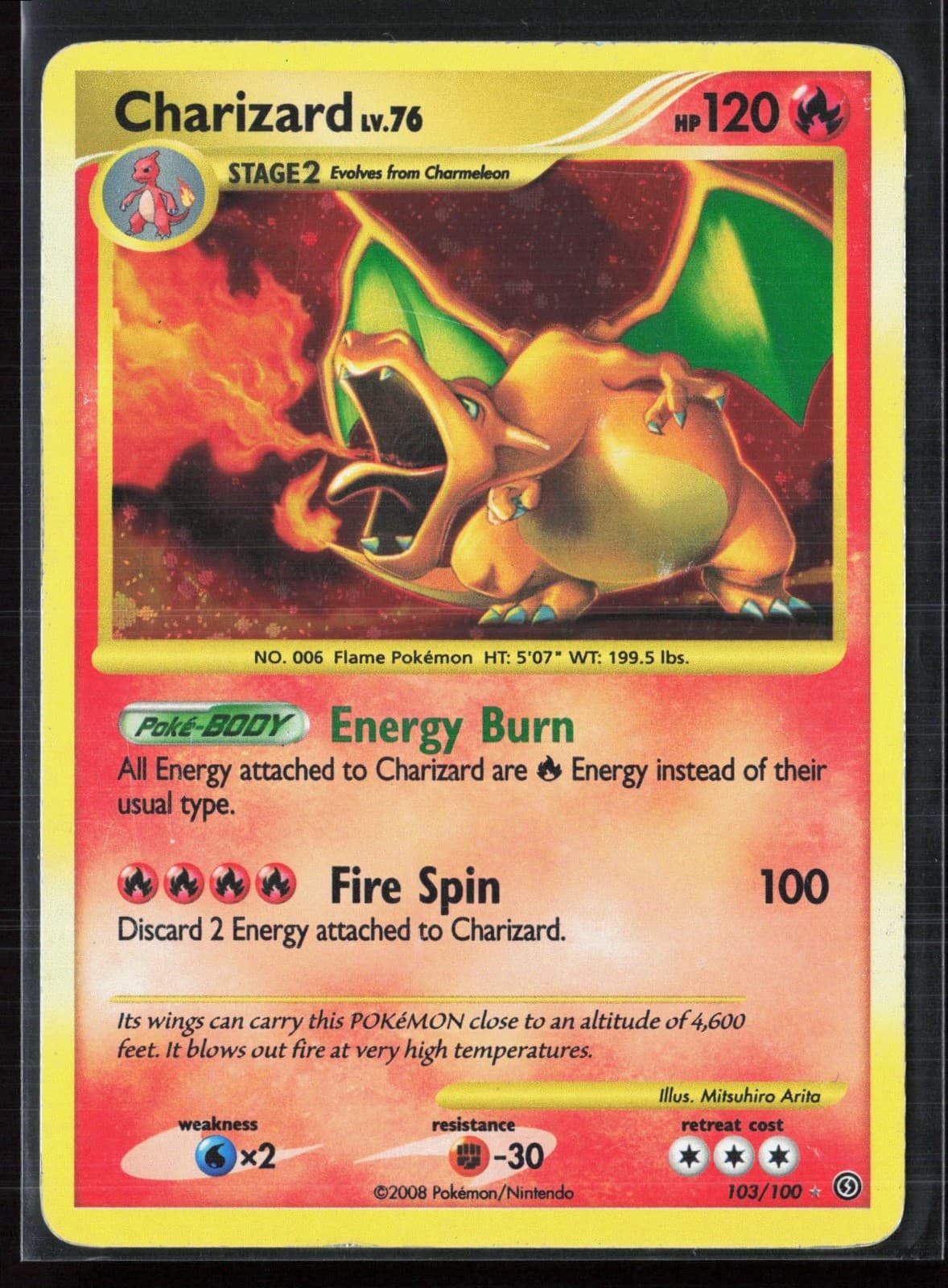#3 Charizard 103/100 Stormfront 2008 Holo Rare Pokémon Card