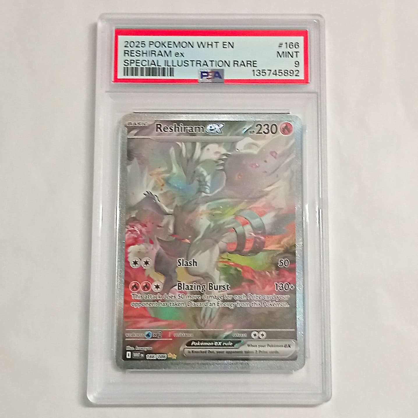 Reshiram ex Sv: White Flare 166/086 Special Illustration Rare Holo PSA 9