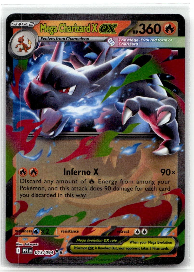 Mega Charizard X ex - 013/094 #13/94 (Holo) NM ME02: Phantasmal Flames Pokemon