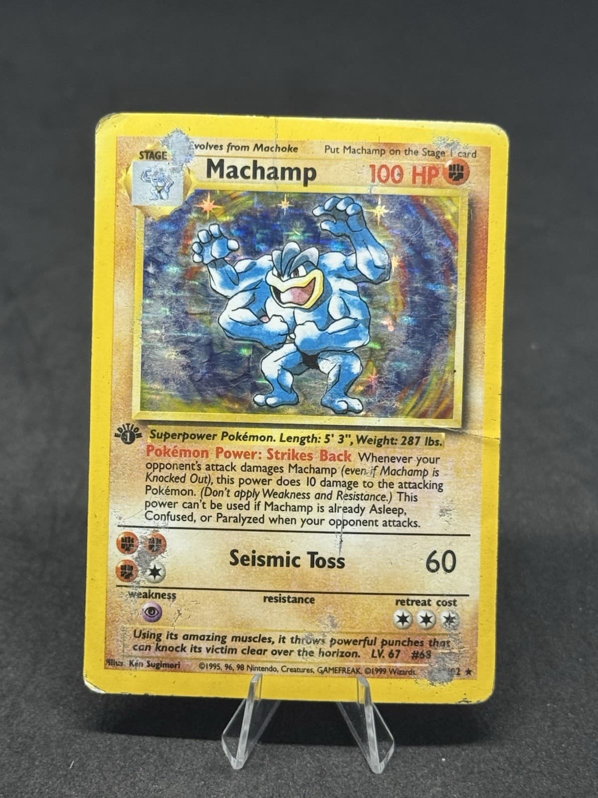 Pokémon TCG Machamp Base Set 8/102 Holo Unlimited Holo Rare