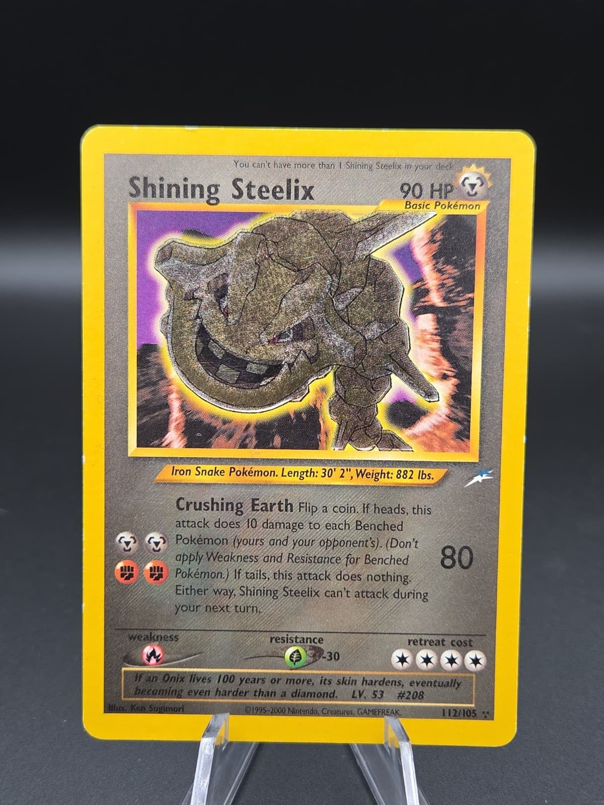Pokémon TCG Shining Steelix 112/105 Neo Destiny Holo Secret Rare See Photos!
