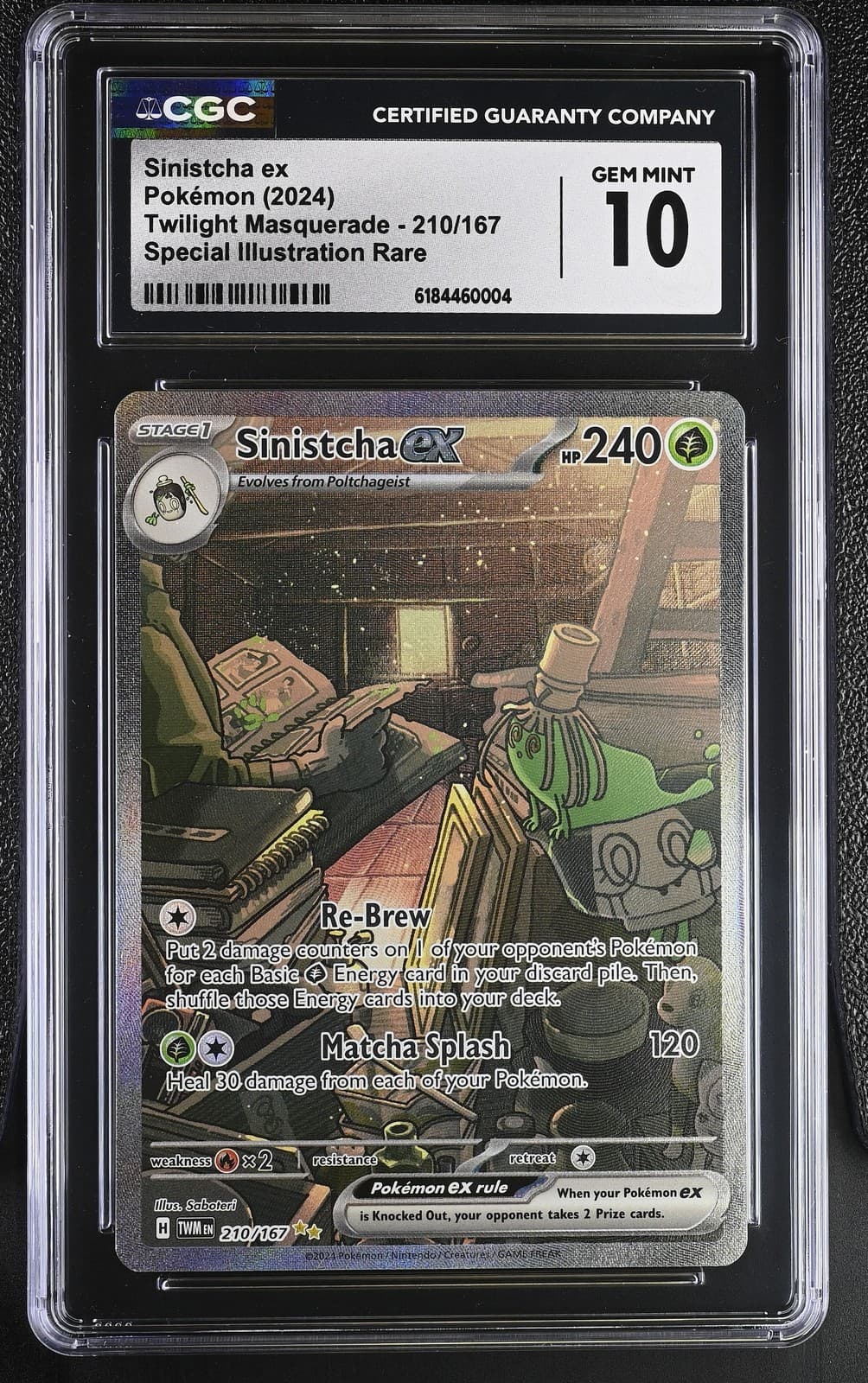 Sinistcha EX 210/167 Special Illustration Rare Pokemon CGC 10 Gem Mint