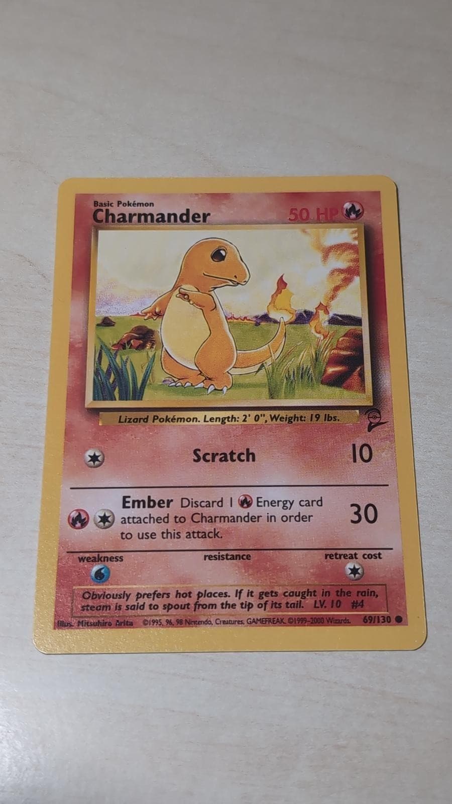 Charmander 69/130 Common Base Set 2 Pokemon Lightly Played