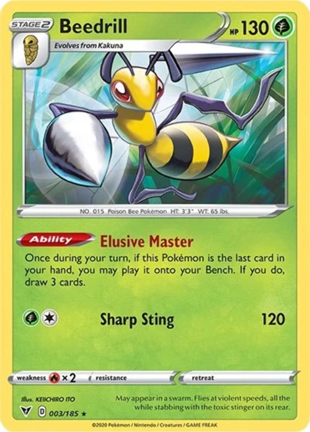 Pokemon - Beedrill - 003/185 - Rare  - Vivid Voltage - NM/M - New