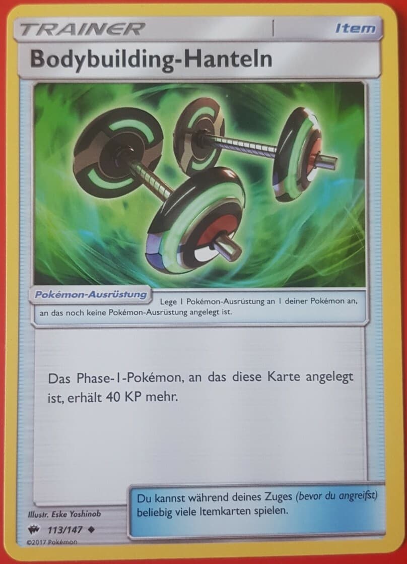 Pokemon Karte Card Nacht in Flammen Nr. 113/147 Bodybuilding-Hanteln deutsch