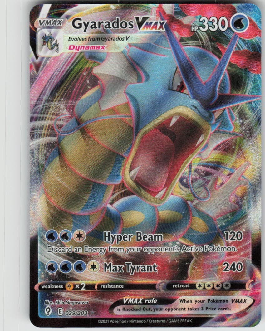 Pokemon Gyarados VMAX 029/203 SWSH07: Evolving Skies Holofoil Ultra Rare NM