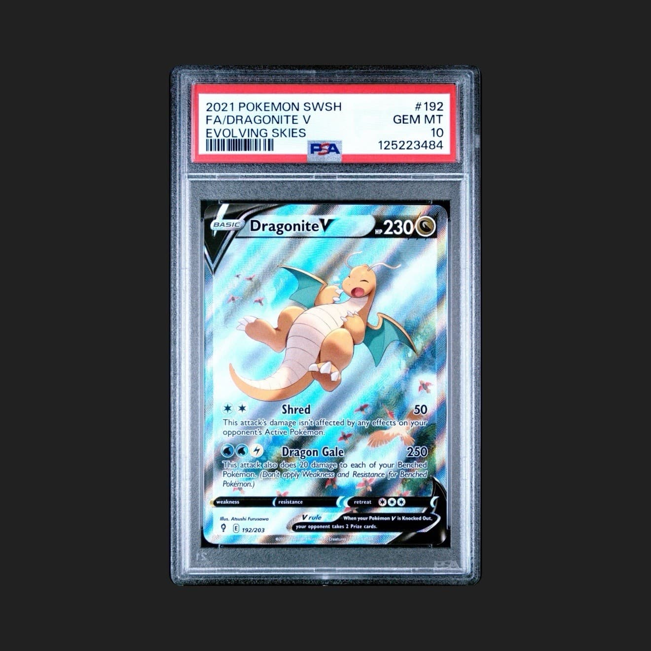 Dragonite V (Alternate Full Art) 192/203 SWSH07: Evolving Skies Holo PSA 10
