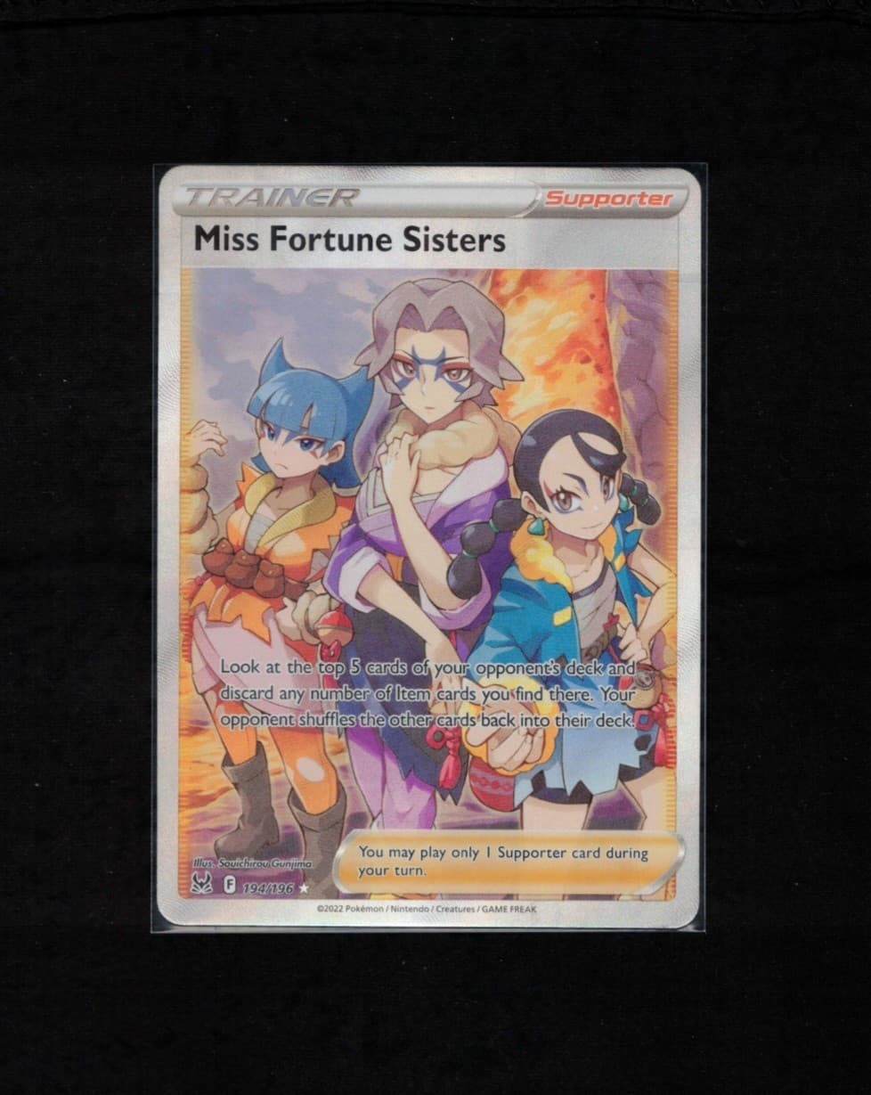 Pokémon TCG Miss Fortune Sisters 194/196 Lost Origin Ultra Rare Holo