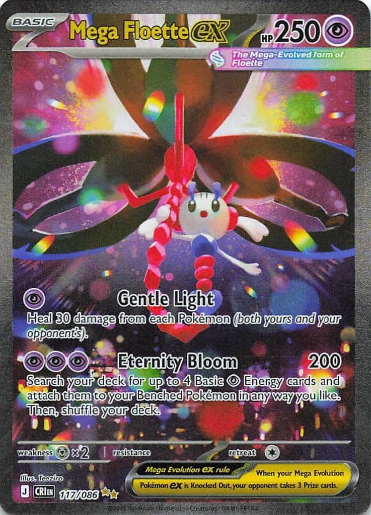 Mega Floette ex 117/086 Holo Special Illustration Rare Chaos Rising Pokemon NM