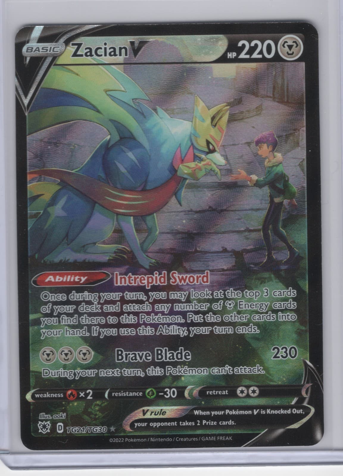 Pokemon Zacian V TG21/TG30 Astral Radiance Trainer Gallery Holo English NM