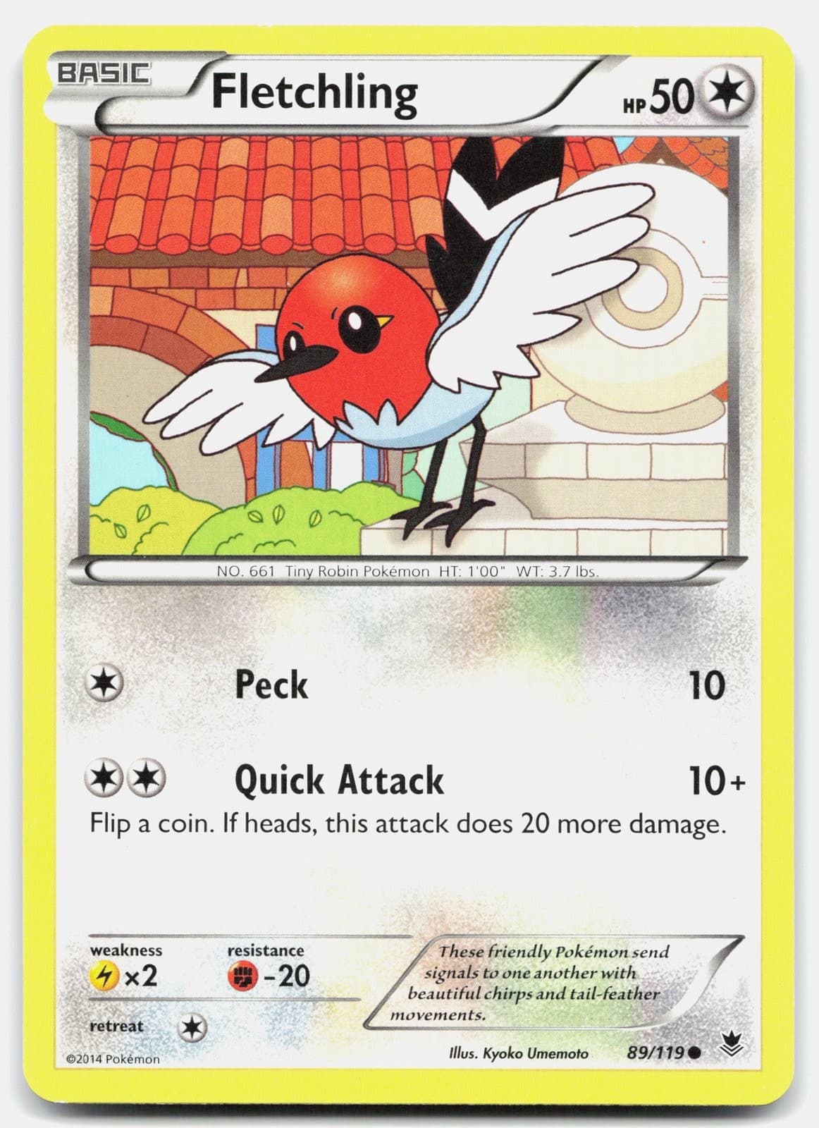 Pokemon Fletchling 89/119 Phantom Forces LP [PZW3SX]