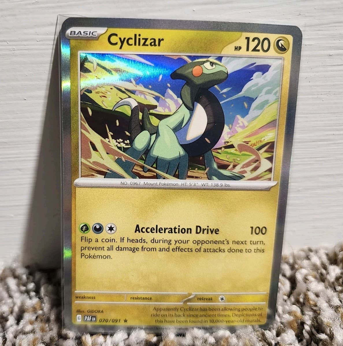 Pokemon Cyclizar 070/091 Paldean Fates NM HOLO Rare