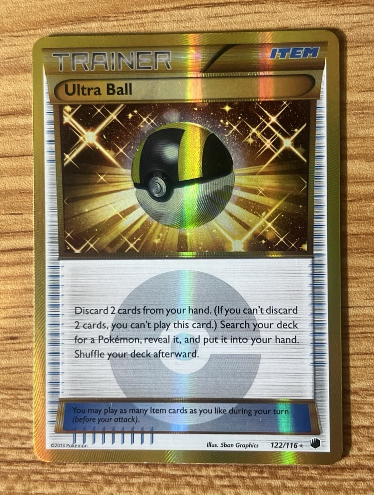 Ultra Ball Secret Rare Full Art Holo 122/116 Plasma Freeze Pokémon TCG