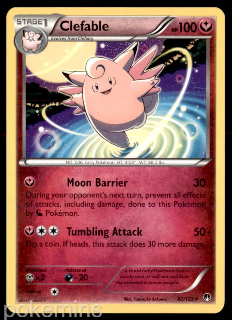 Clefable 82/122 Rare BREAKpoint Pokemon Moderately Played