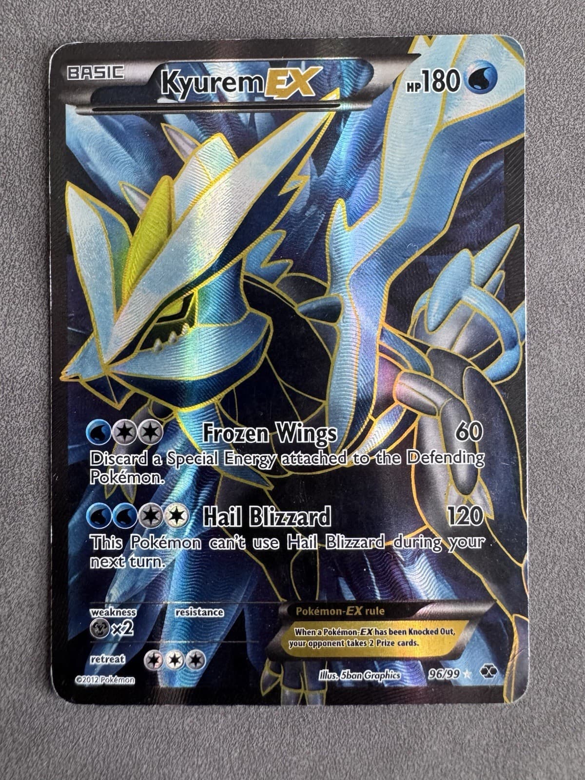 Pokemon Kyurem Ex 96/99 Next Destinies Full Art Heavily Played