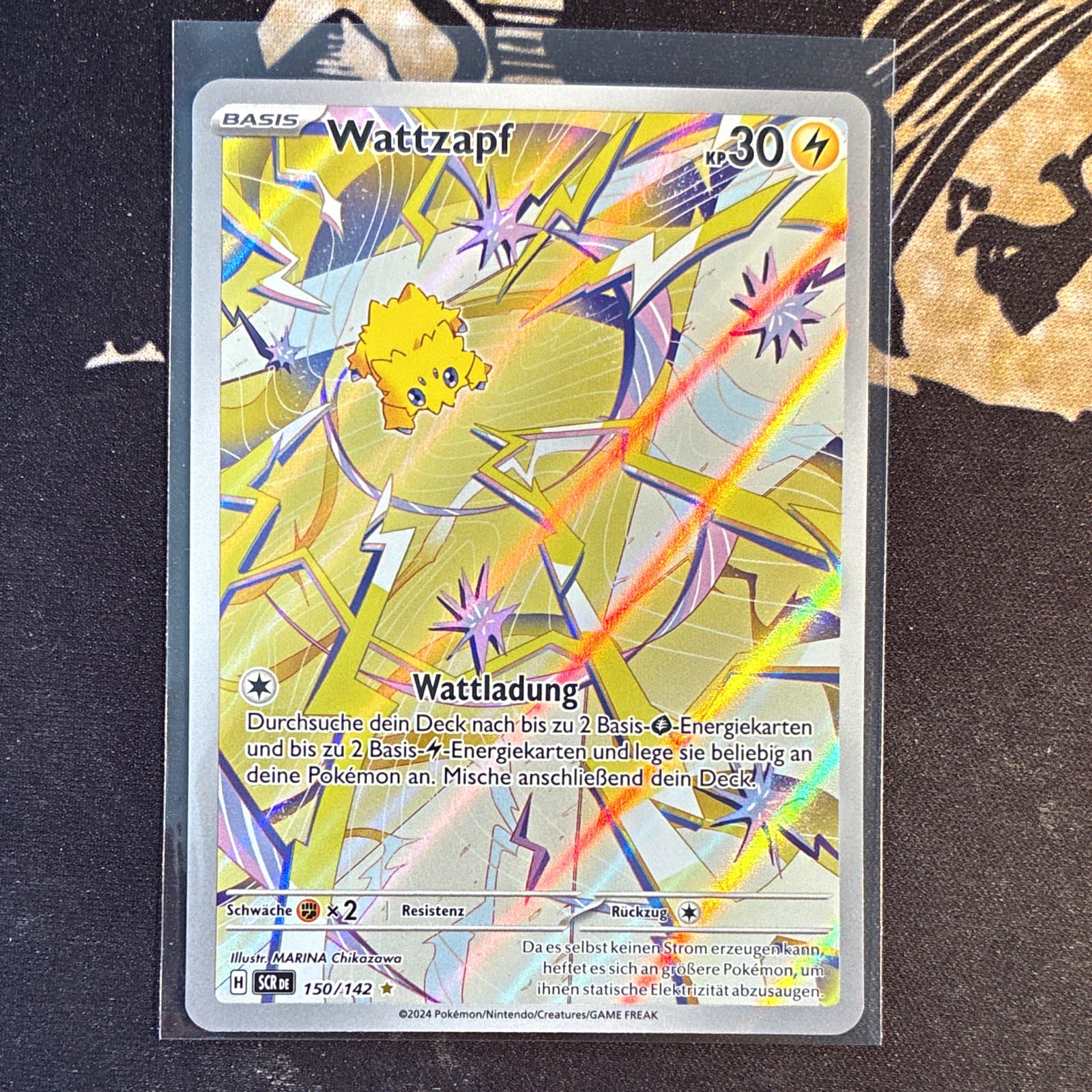 Pokémon TCG Wattzapf KP 30 150/142 Karmesin & Purpur Stellarkrone Deutsch IR